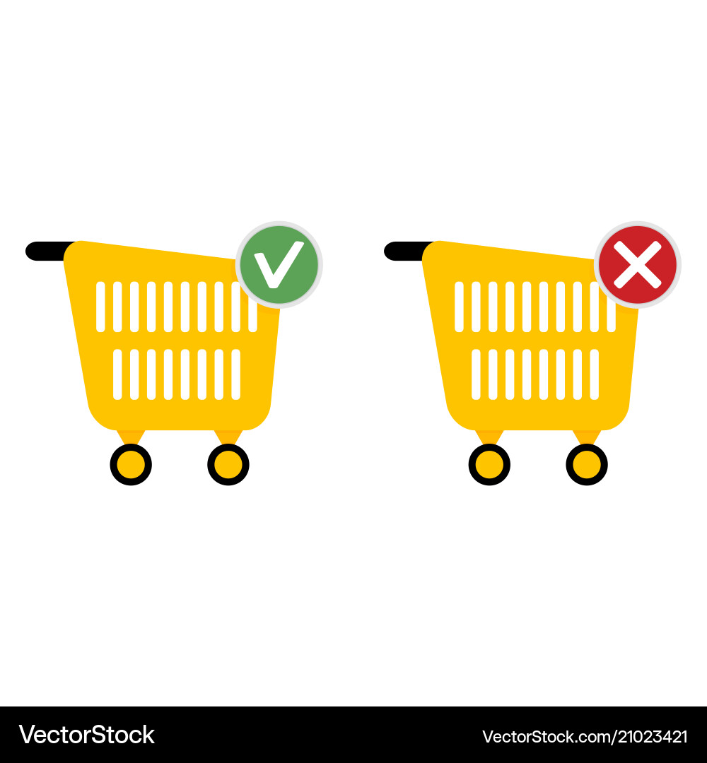 Add or cancel purchase web icons for store Add or cancel purchase web icons for store vector image