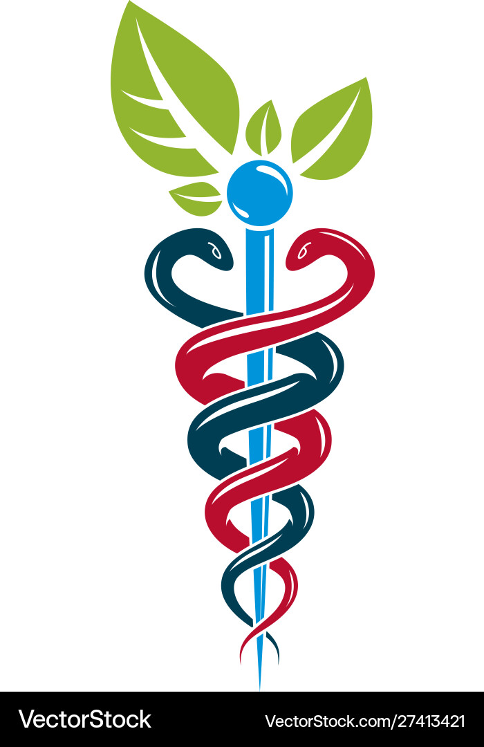 Aesculapius abstract created using snakes Vector Image