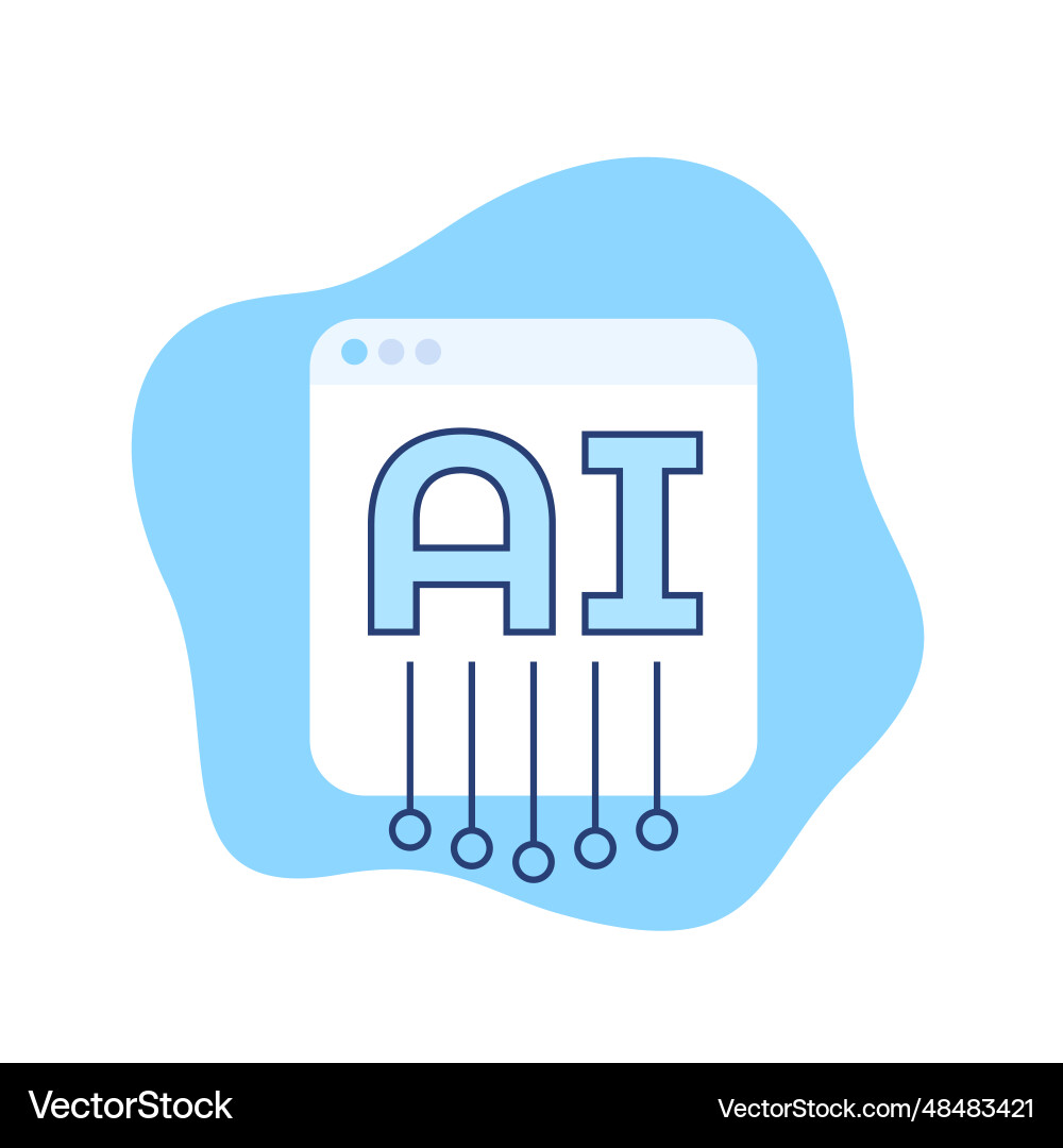 Ai service icon for web vector image