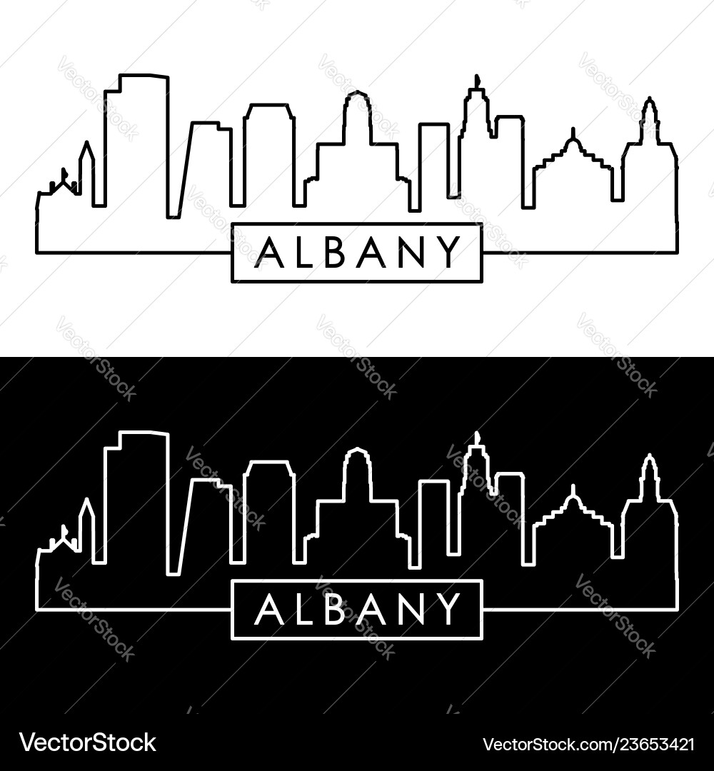 Albany skyline linear style editable file vector image