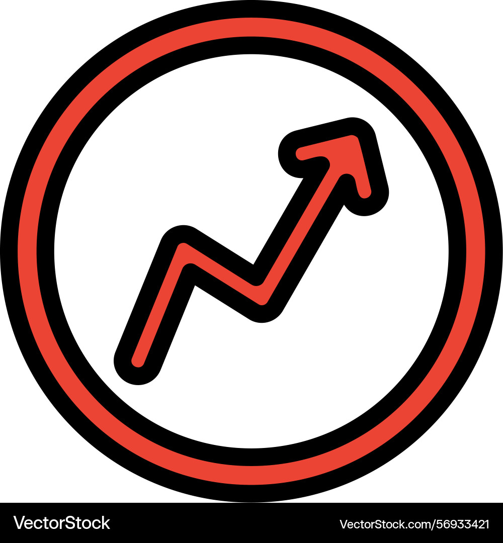 Arrow zigzag up line filled style icon design vector image