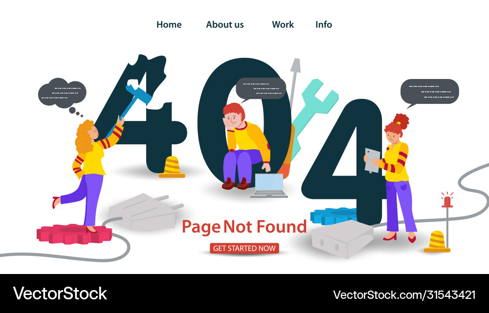Banner oops 404 error page not found internet vector image