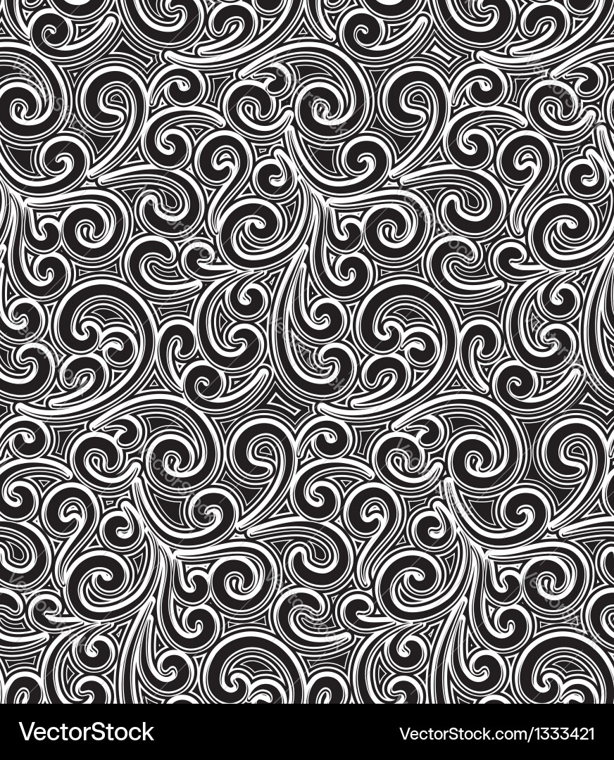 Elegant Baroque Scroll Pattern vector image