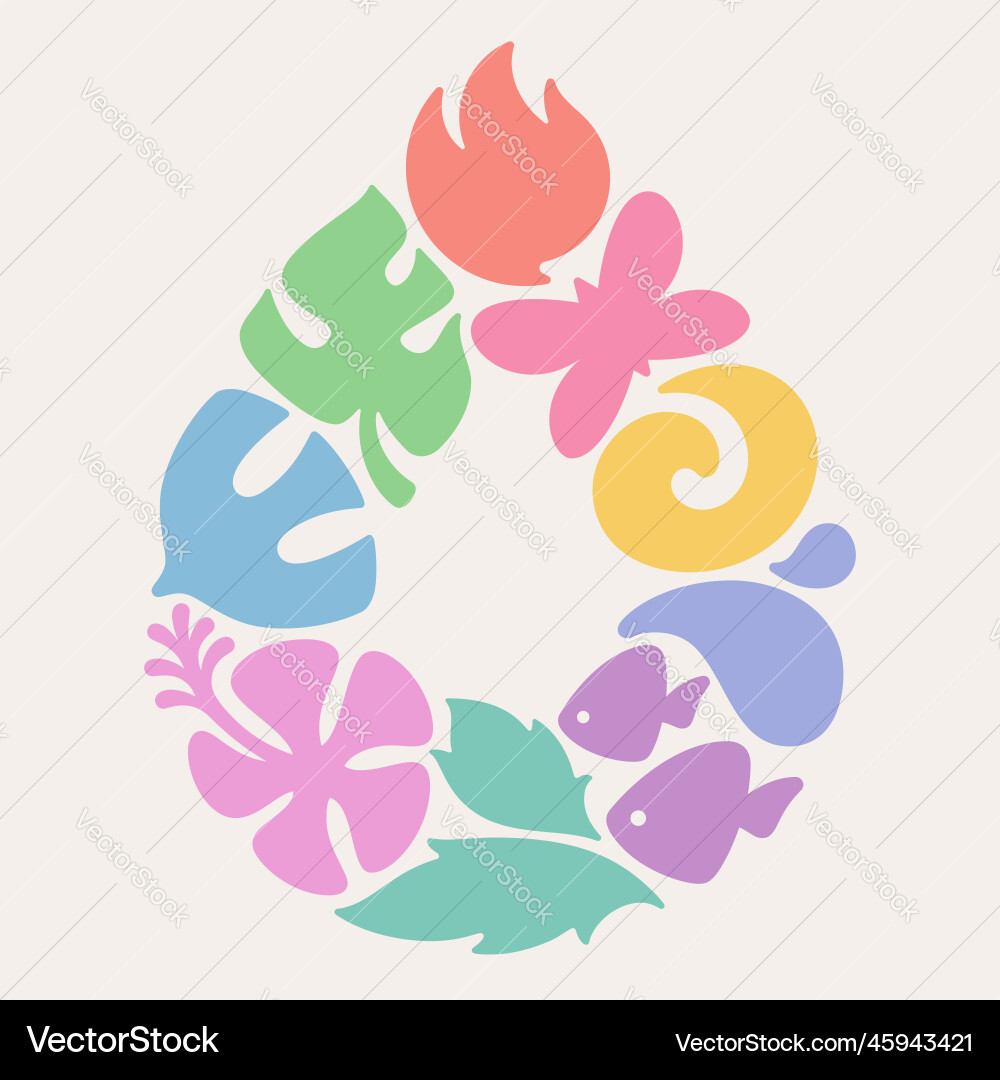 Elemente der Natur in Form Wassertropfen-Logo Elemente der Natur in Form Wassertropfen-Logo vektorbild