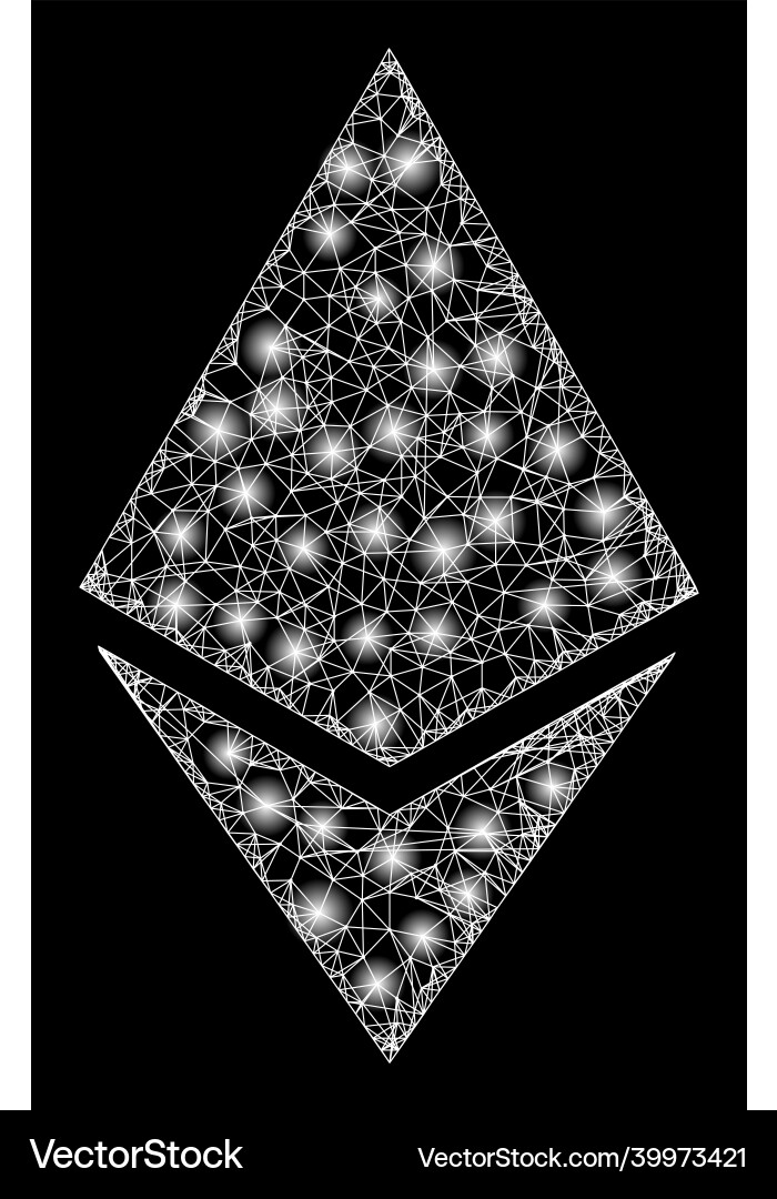 Glossy linear mesh ethereum crystal Vector Image