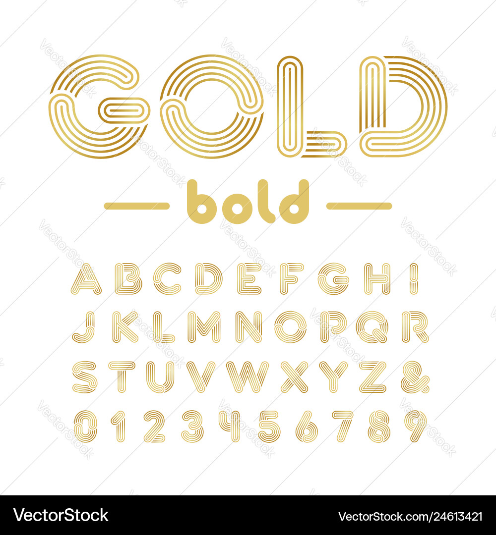 Goldenes Schriftzeichen Alphabet mit Goldeffekt Buchstaben Goldenes Schriftzeichen Alphabet mit Goldeffekt Buchstaben vektorbild