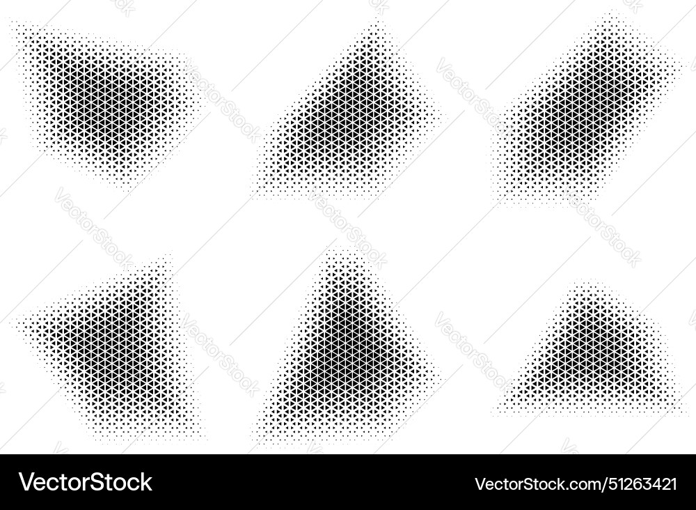 Halftone triangle pattern reprographic technique Vector Image