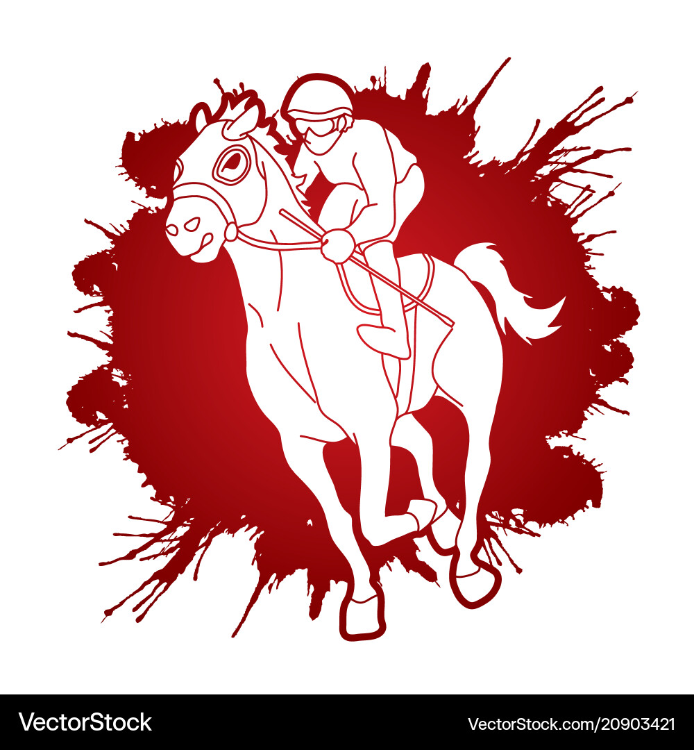 Horse racing jockey riding Horse racing jockey riding vector image