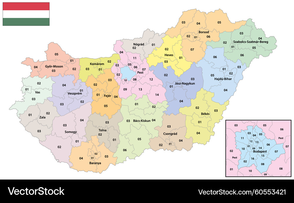 Hungarian Election Map - 2026 Constituencies – Royalty-Free Vector ...