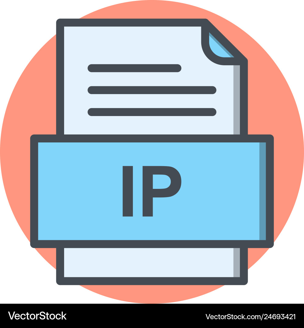 Ip file document icon vector image