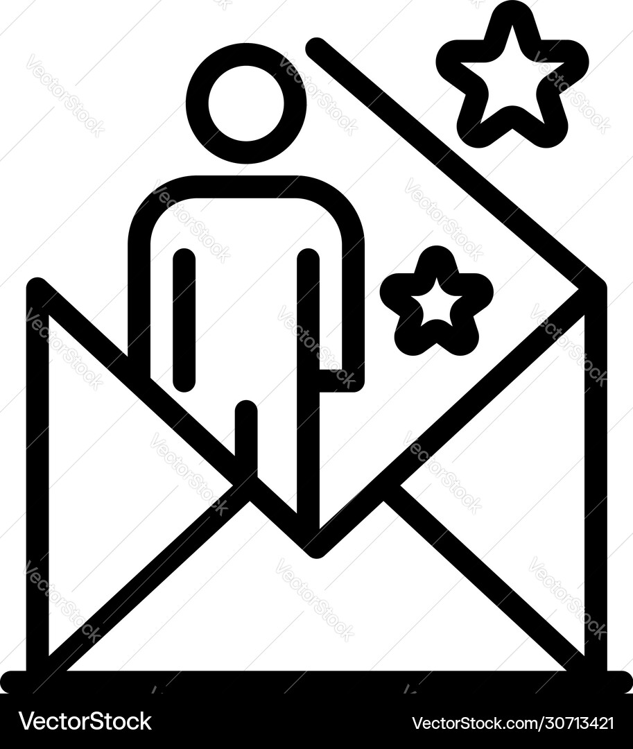 Man in an envelope icon outline style Man in an envelope icon outline style vector image