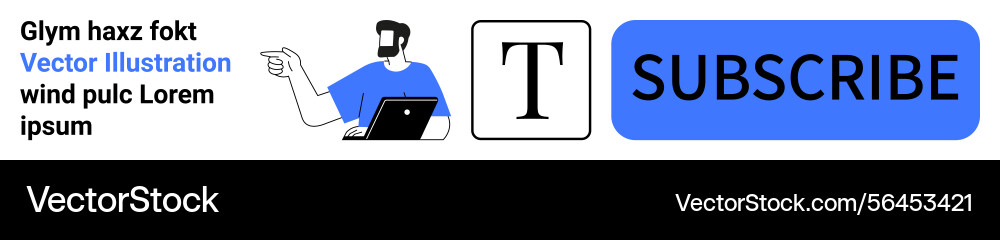 Man pointing while working on a laptop vector image