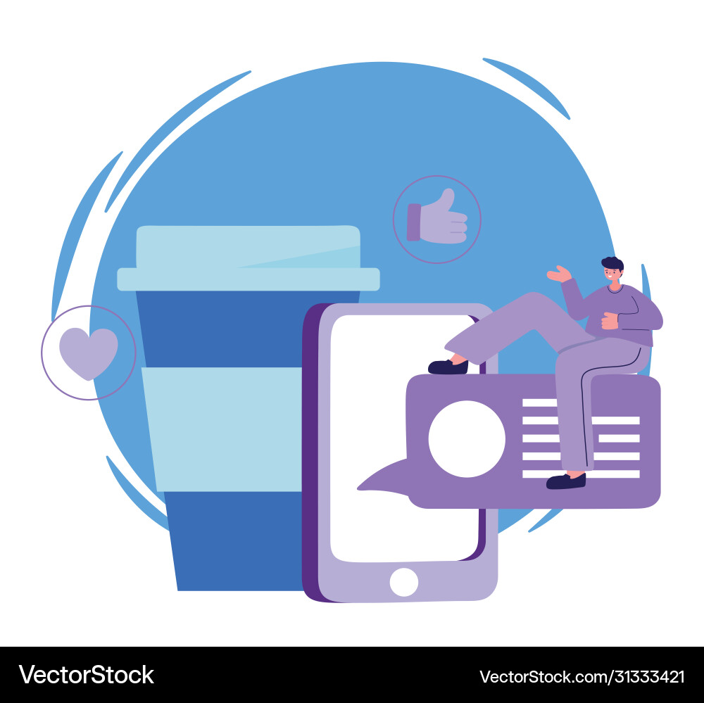 Man with smartphone chatting design Vector Image