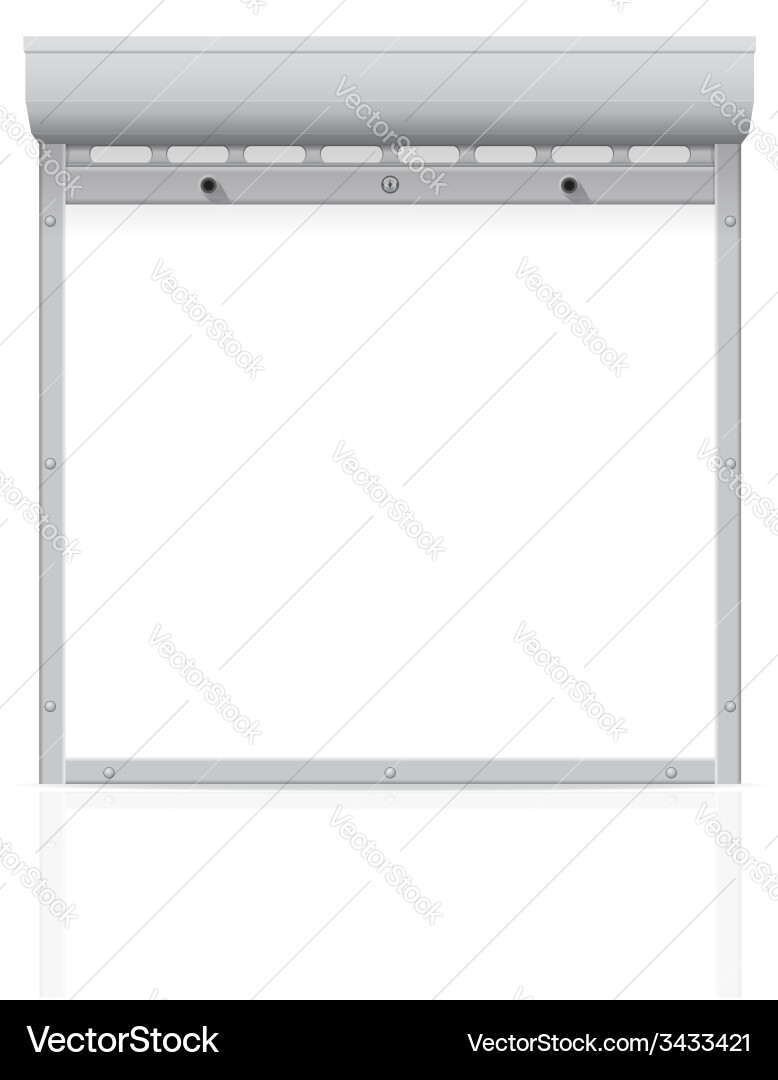 Metal perforated rolling shutters 03 vector image