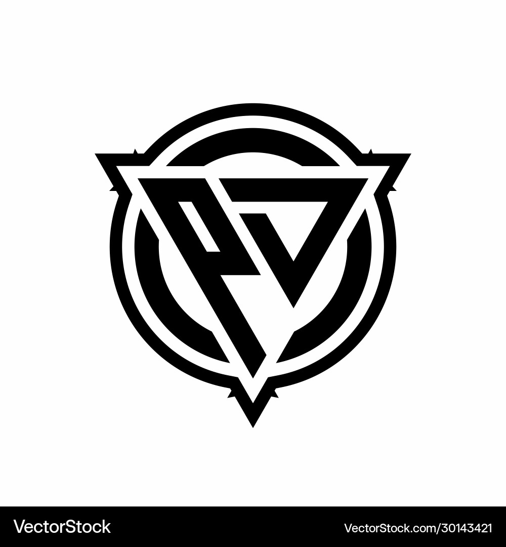 Pd logo with triangle shape and circle Vector Image