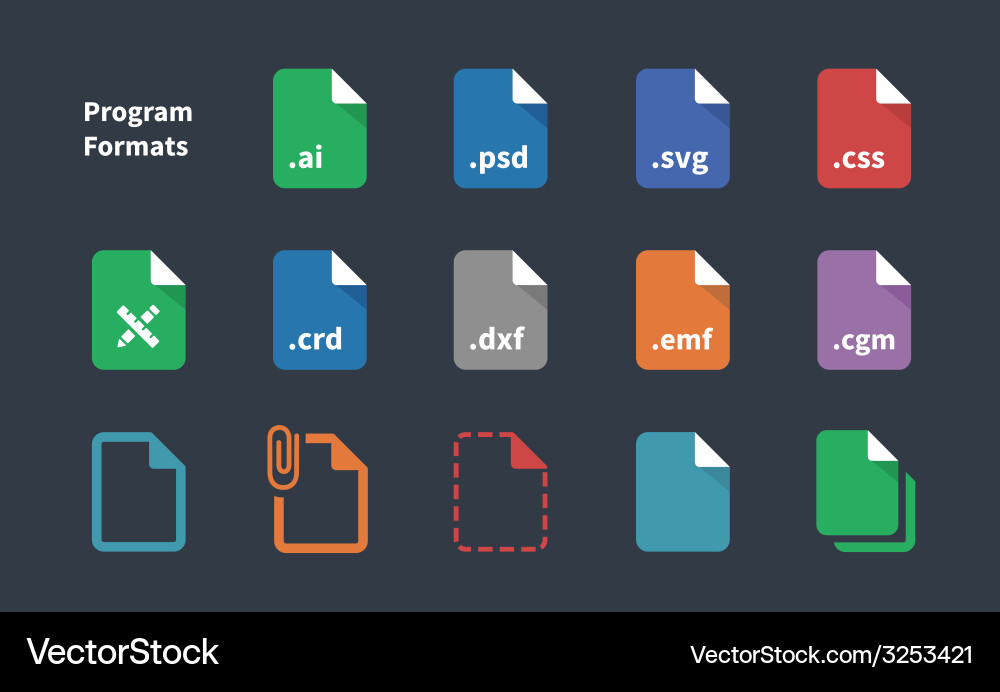 Program File Format Icons vector image