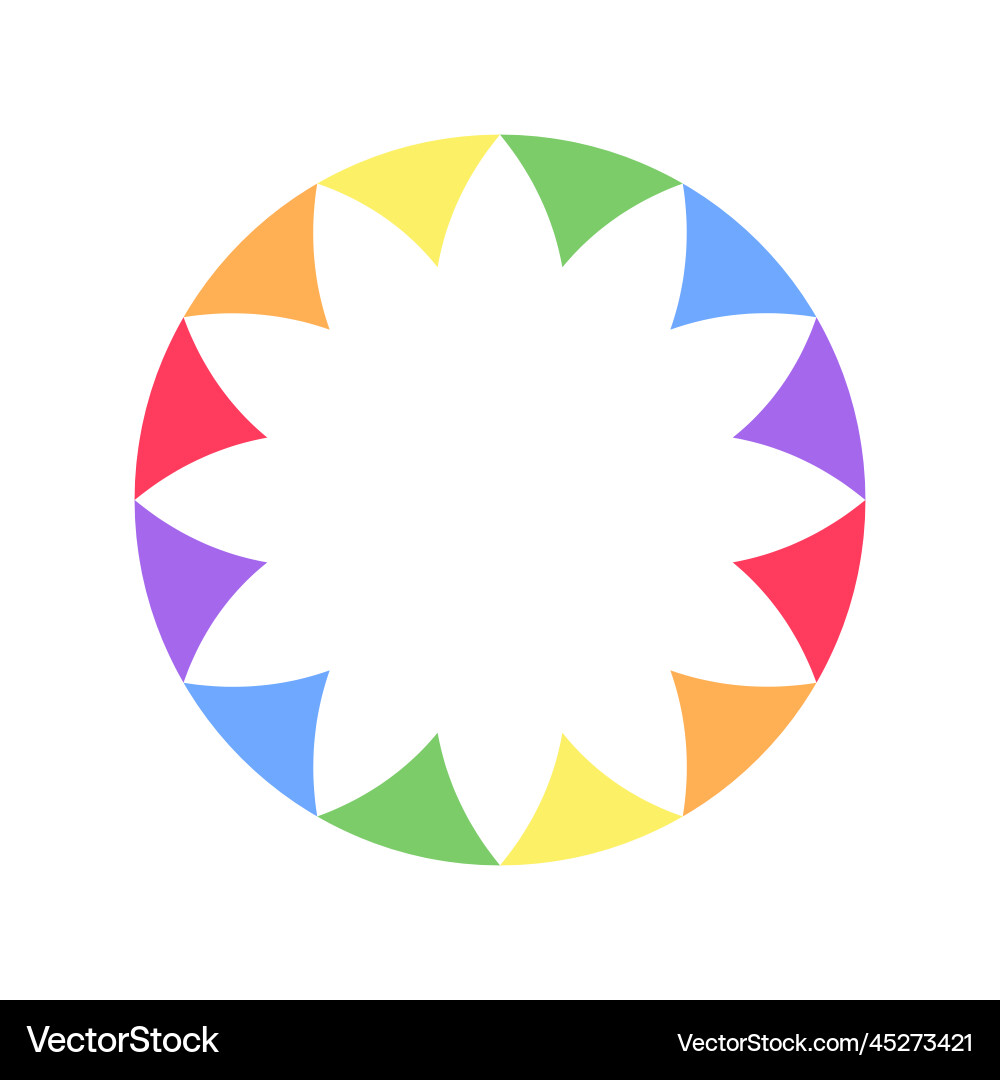 Rainbow triangle flag pattern frame simple vector image