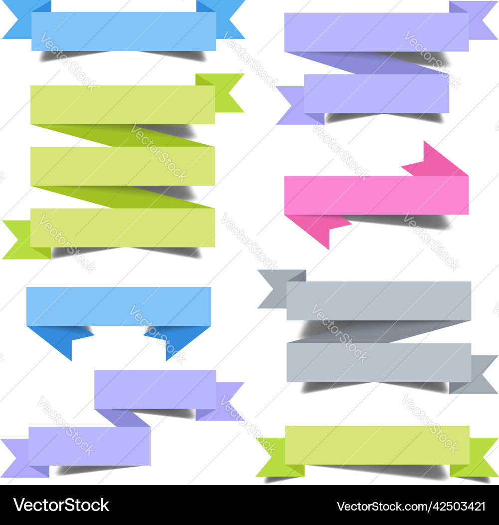 Ribbon set with colorful design element Ribbon set with colorful design element vector image
