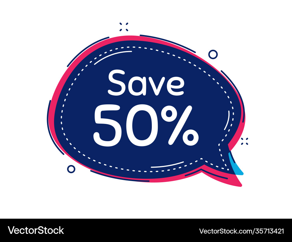 Save 50 percent off sale discount offer price Save 50 percent off sale discount offer price vector image