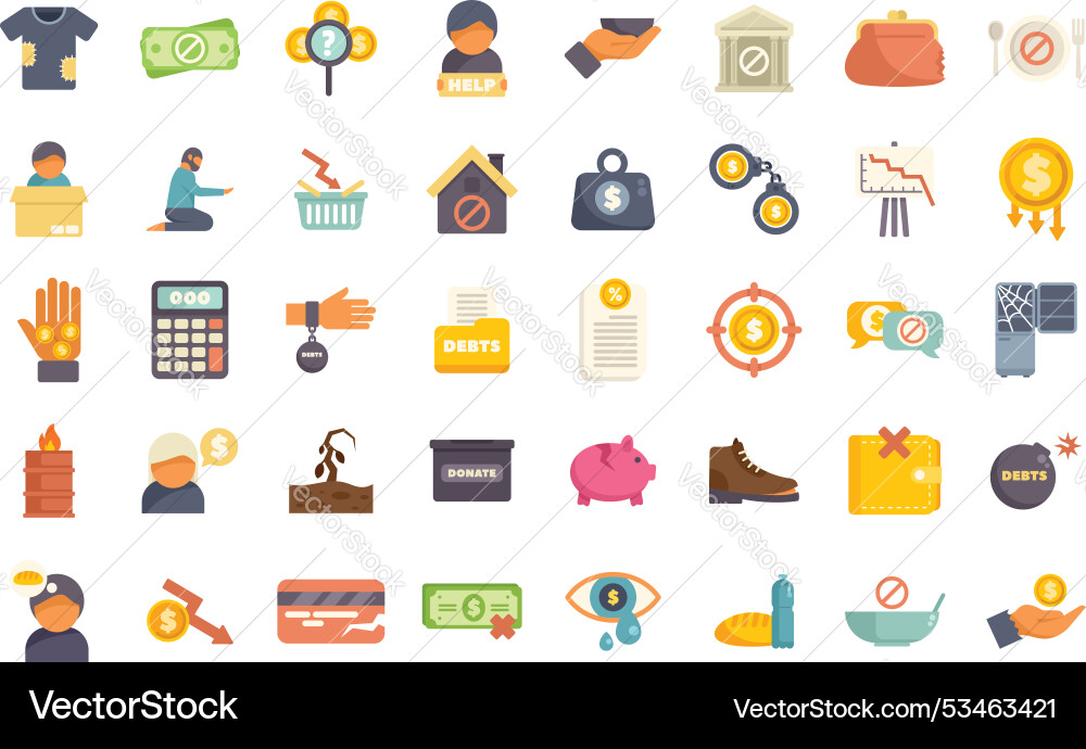 Set of icons representing different aspects Vector Image