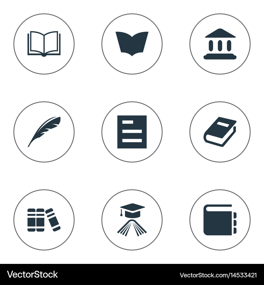 Set of simple reading icons vector image