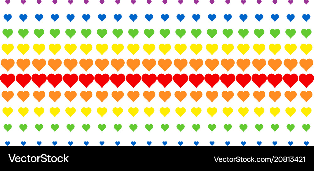 Valentine heart shape halftone spectrum array Valentine heart shape halftone spectrum array vector image
