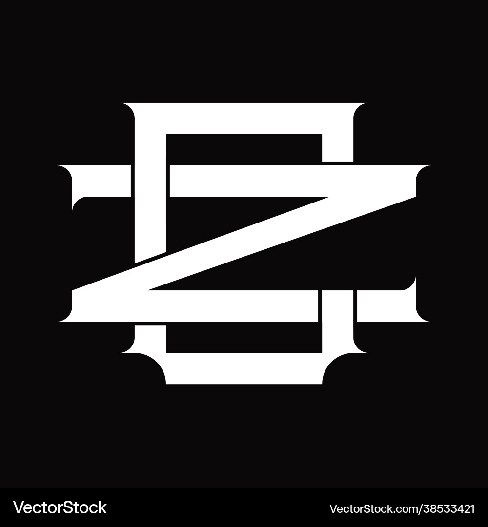 Zc logo monogram with vintage overlapping linked Zc logo monogram with vintage overlapping linked Vector Image