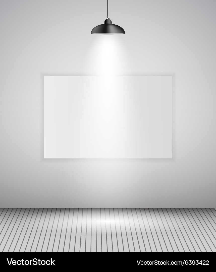Background with lighting lamp and frame empty vector image
