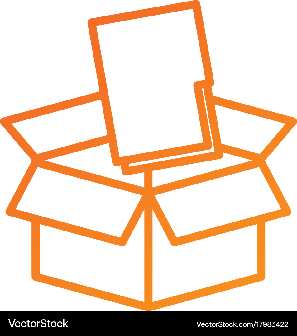 Box with folder file storage secure information vector image