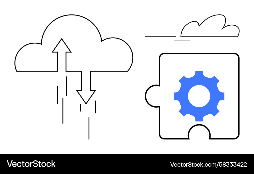 Cloud Data Synchronization Vector Image