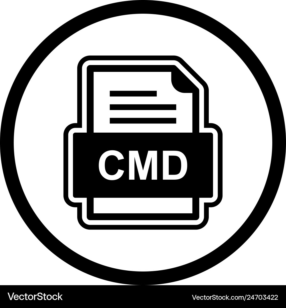 Cmd file document icon vector image