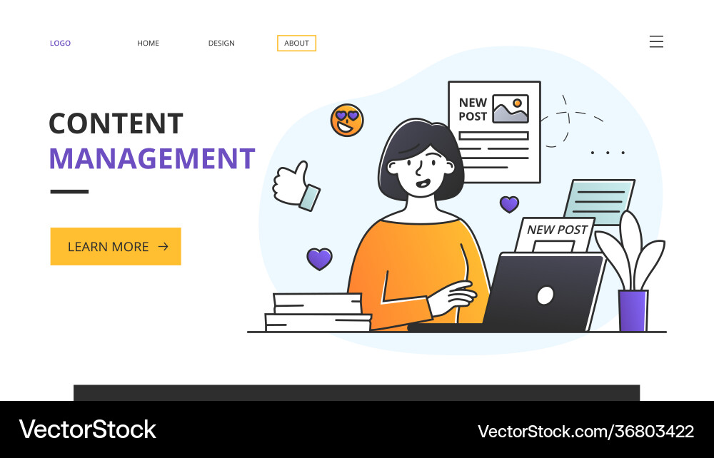 Content management concept with editor working Content management concept with editor working vector image