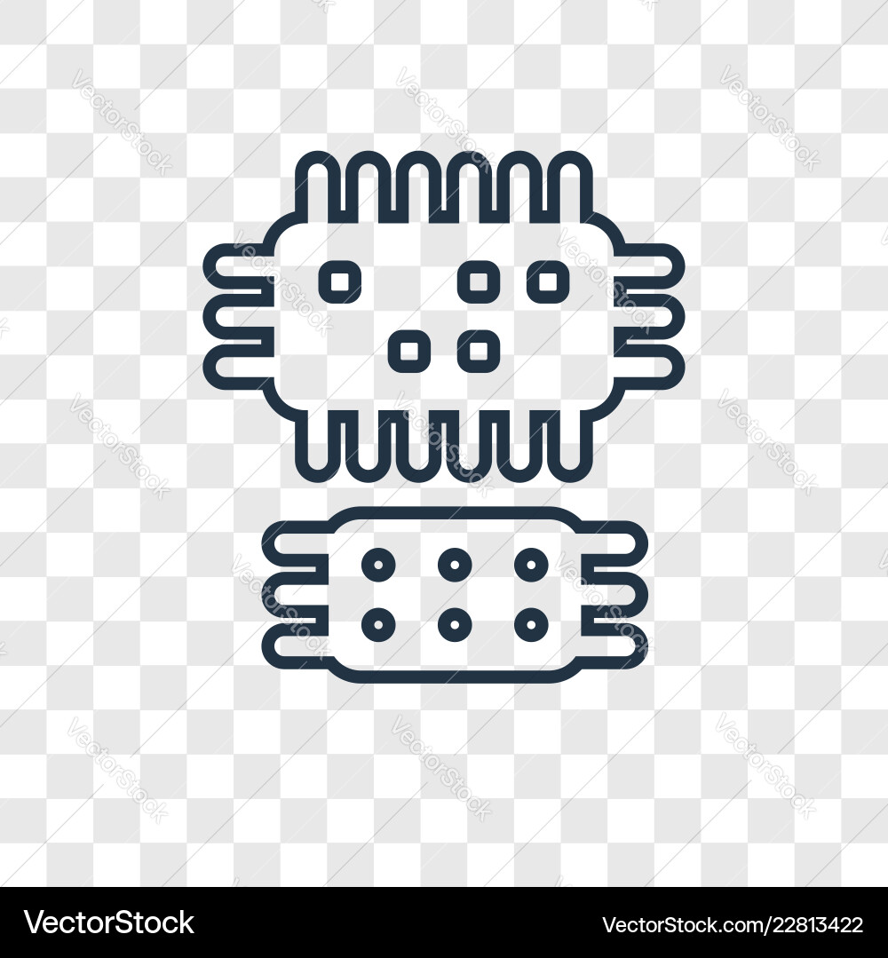 Cpu concept linear icon isolated on transparent Cpu concept linear icon isolated on transparent Vector Image