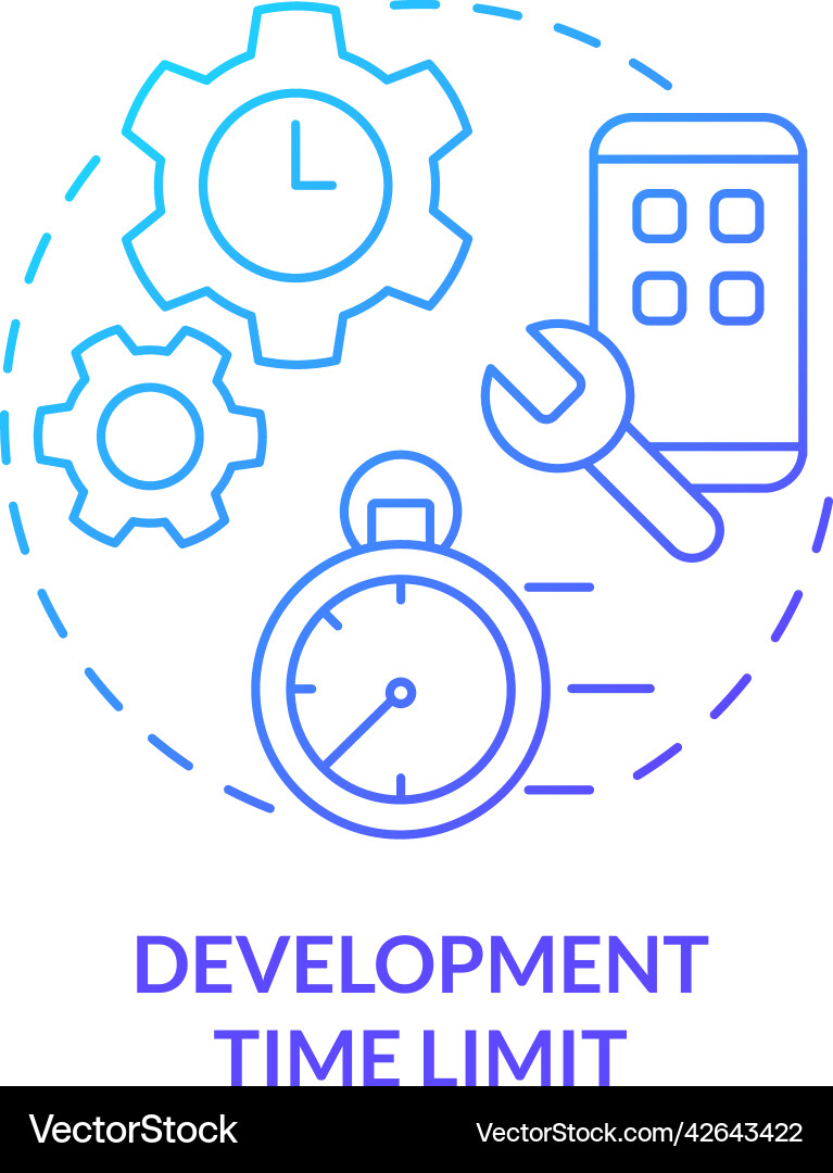 Development time limit blue gradient concept icon Vector Image