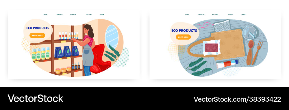 Eco freundliche Produkte Shop Landing Page Design Eco freundliche Produkte Shop Landing Page Design vektorbild