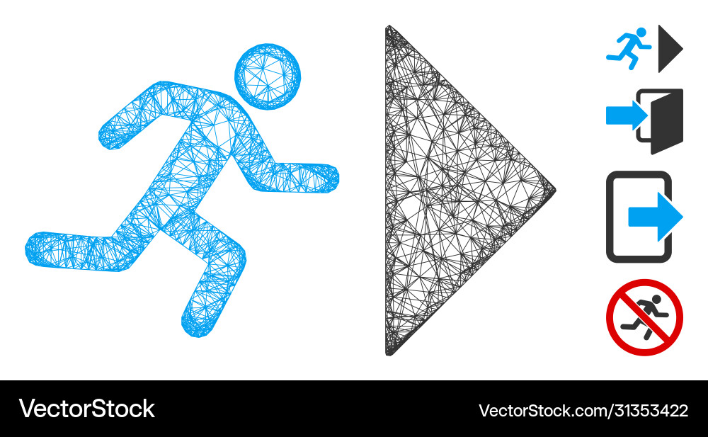 Exit direction web mesh Exit direction web mesh vector image