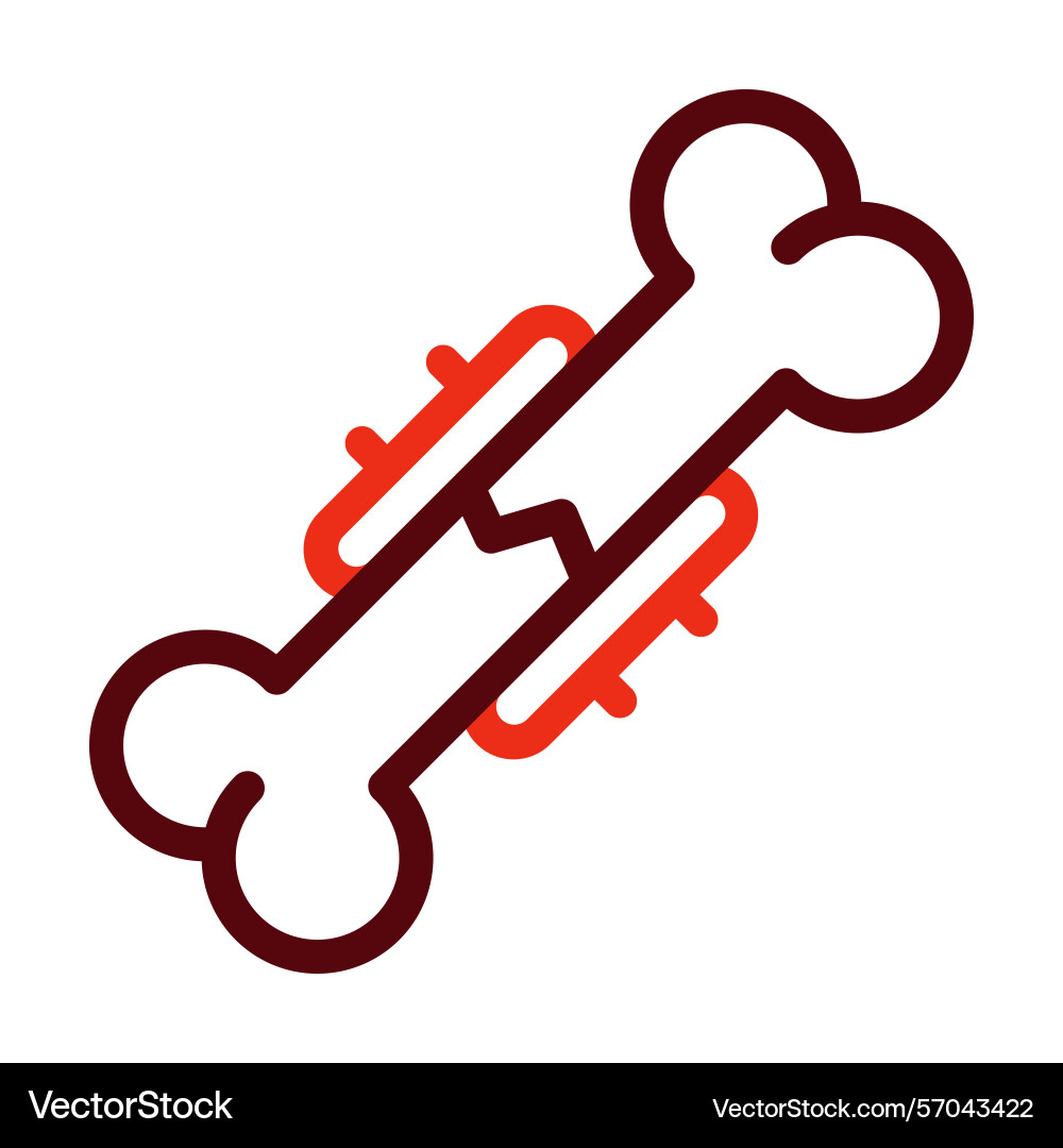 Fixed bone thick line two color icons Vector Image