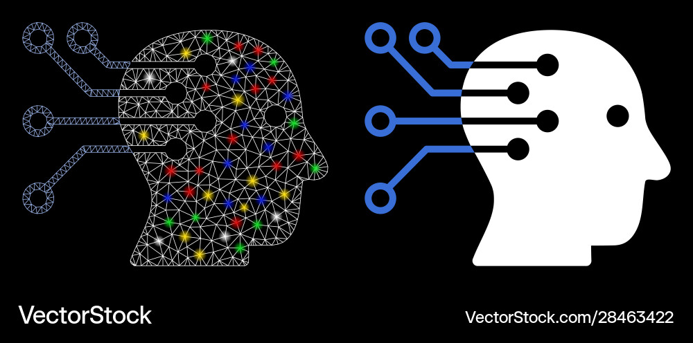 Flare mesh network cyborg brain interface circuit Vector Image