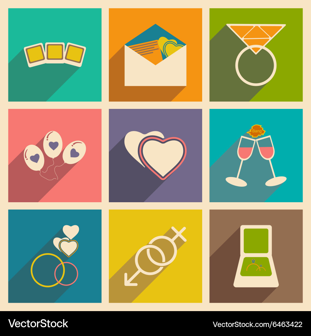 Flat with shadow concept and mobile application Vector Image