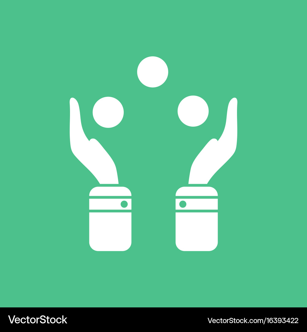 Hands juggling with balls vector image