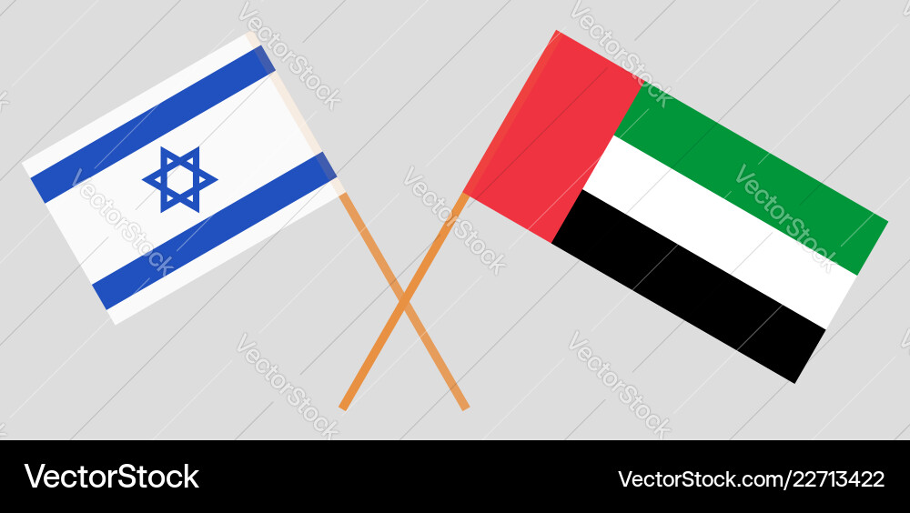 Israel and united arab emirates flags Israel and united arab emirates flags vector image