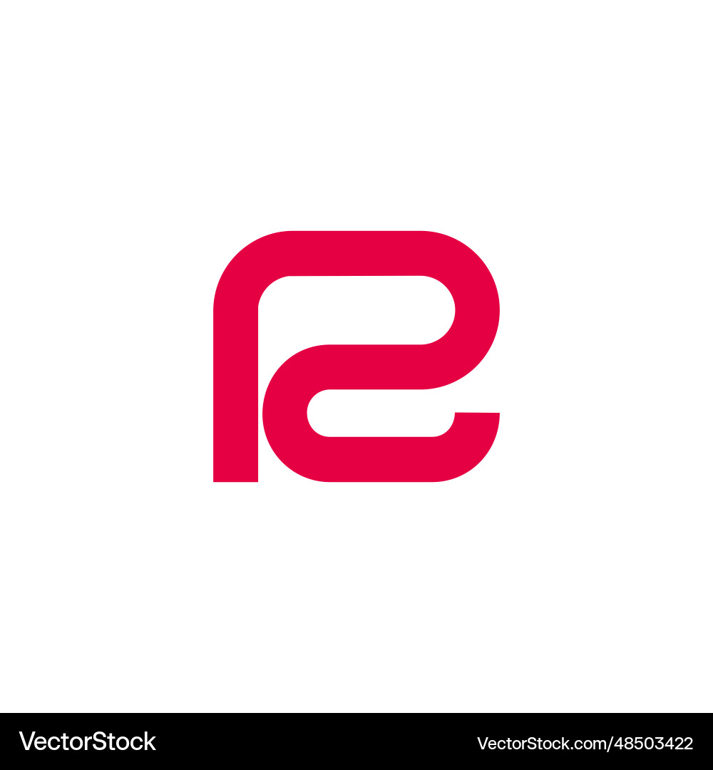 Letter r loop simple geometric line logo Vector Image