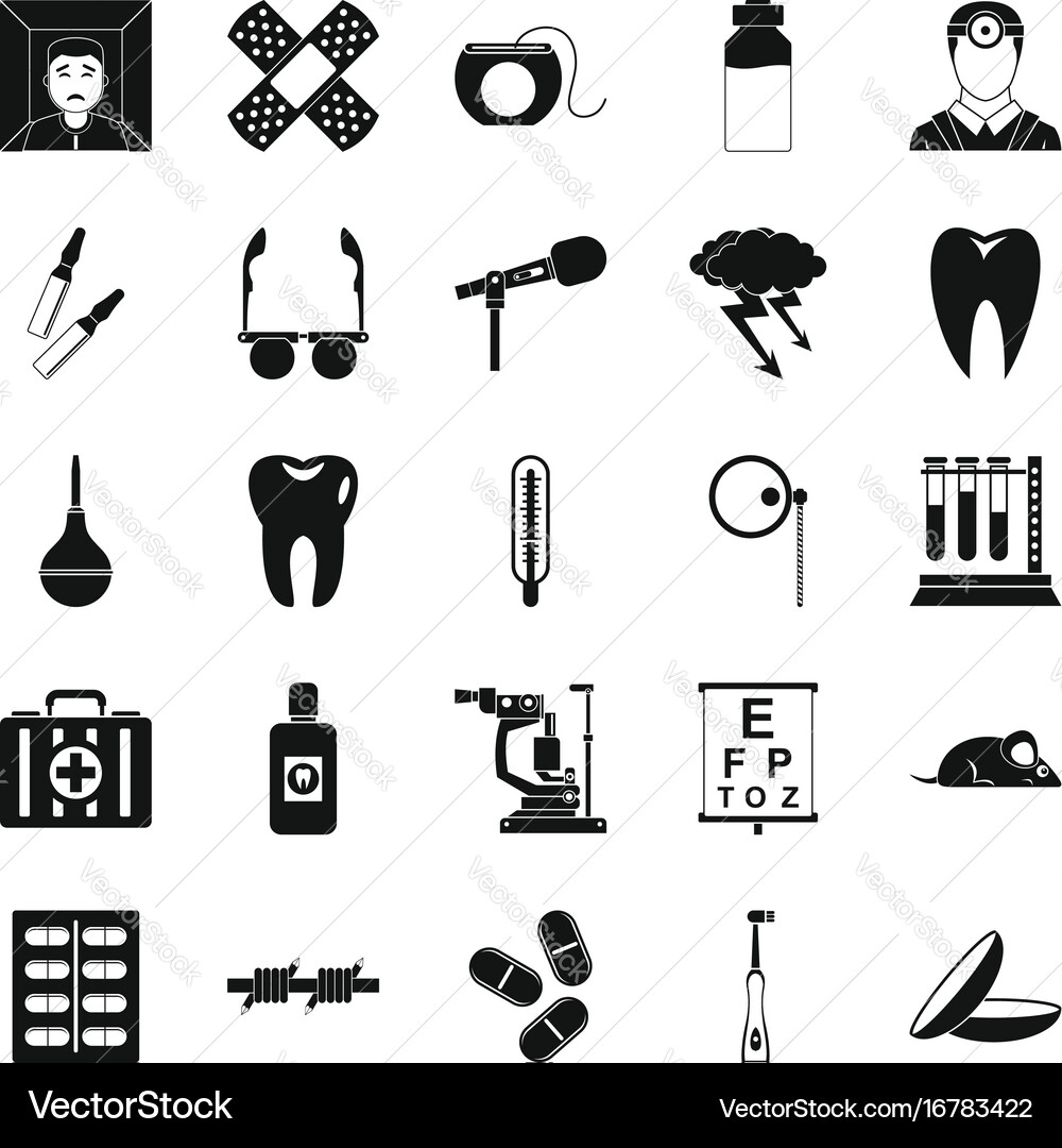 Medico icons set simple style Vector Image
