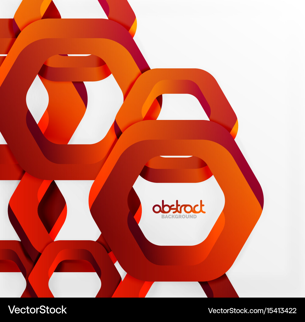 Overlapping hexagons design background vector image