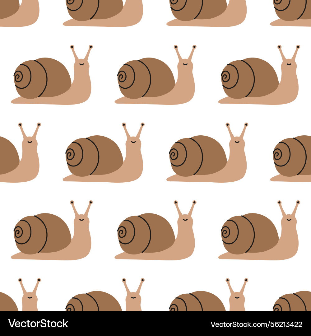 Seamless pattern with brown snails Seamless pattern with brown snails vector image