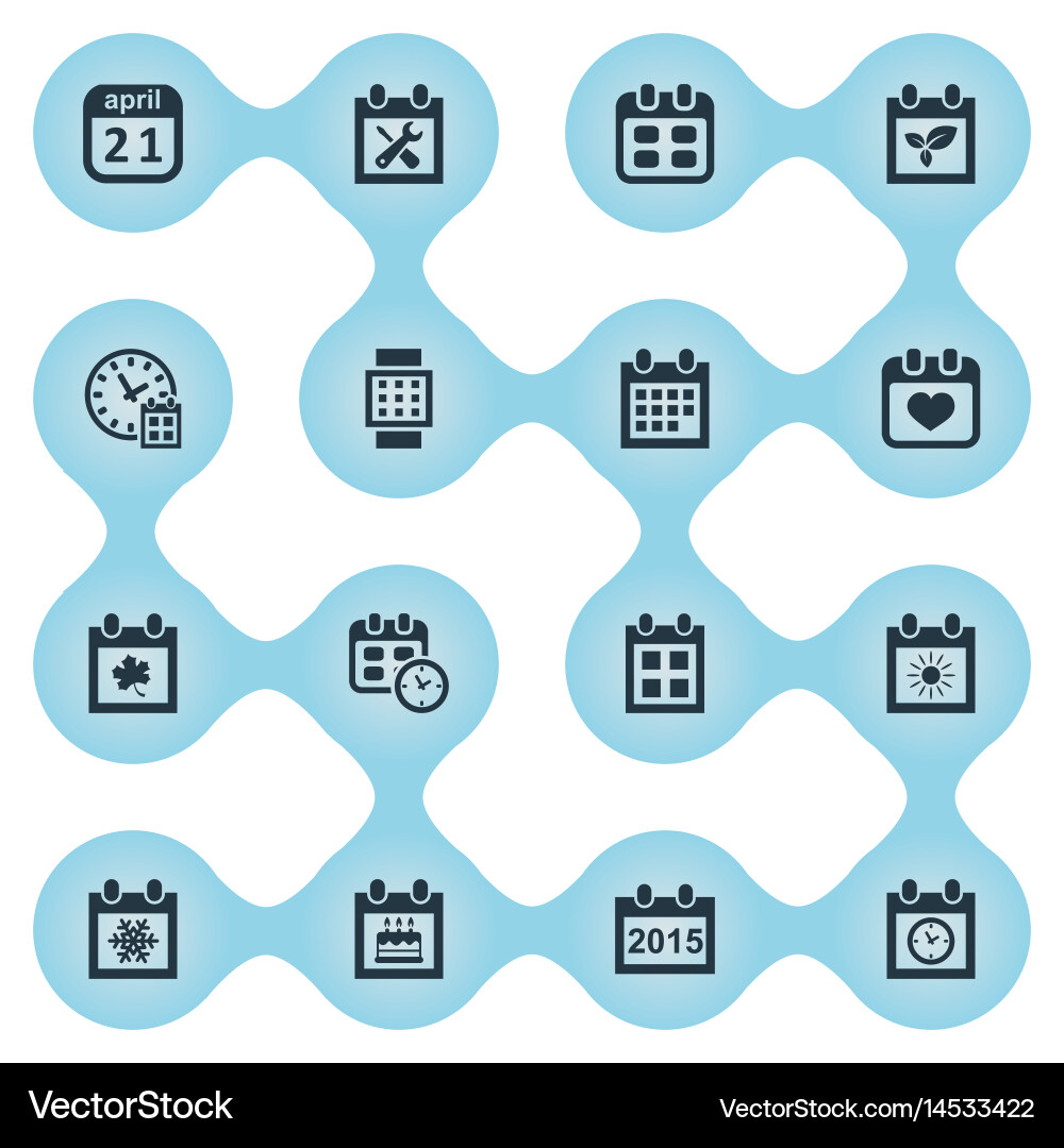 Set of simple calendar icons Vector Image