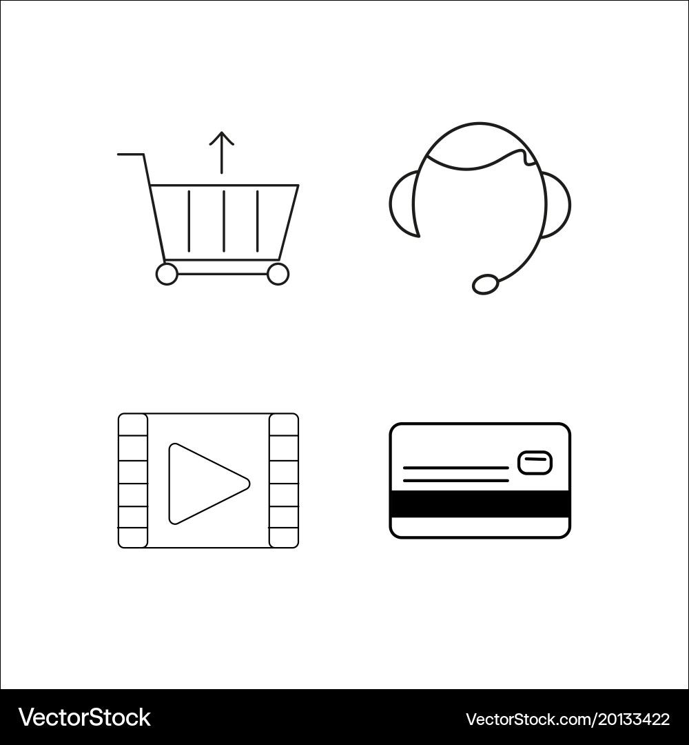 Web simple linear icon setsimple outline icons vector image
