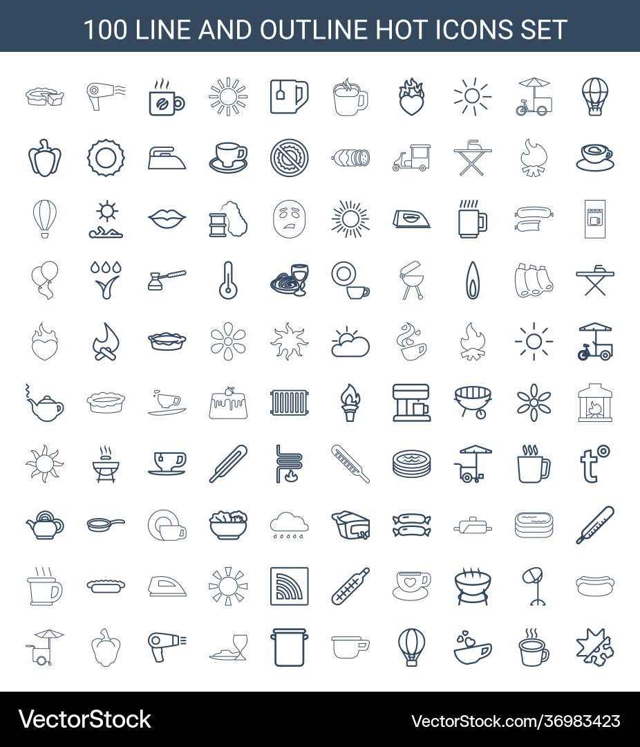 100 hot icons (36983423) – Free Vector | VectorStock