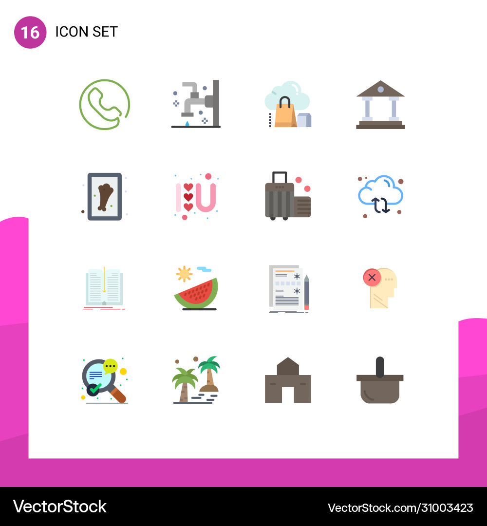 16 universal flat colors set for web and mobile Vector Image