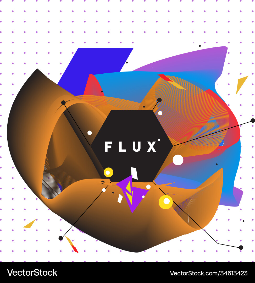 3d colorful wave background dynamic flux effect Vector Image